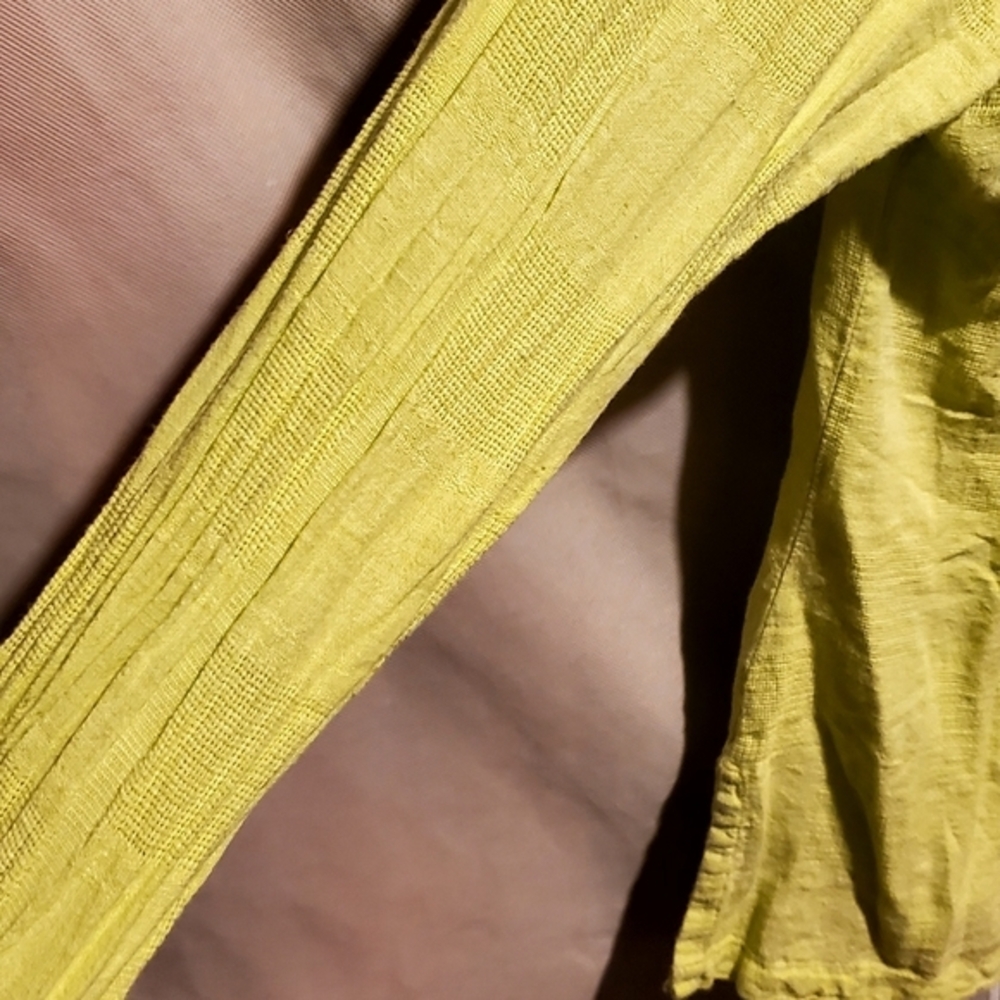 Classic‎ Elements Button Down Shirt Lime Linen Bl… - image 5